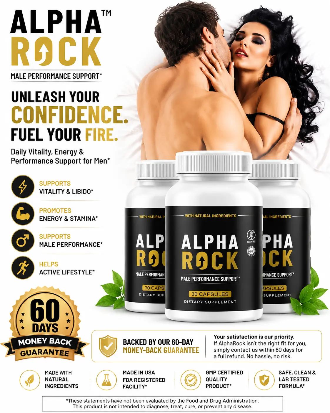 AlphaRock Daily Male Vitality Wellness Supplement